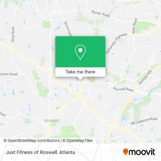 Mapa de Just Fitness of Roswell