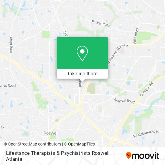 Mapa de Lifestance Therapists & Psychiatrists Roswell