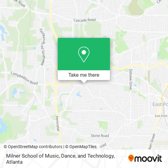 Mapa de Milner School of Music, Dance, and Technology