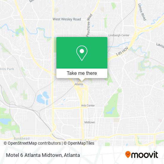 Mapa de Motel 6 Atlanta Midtown