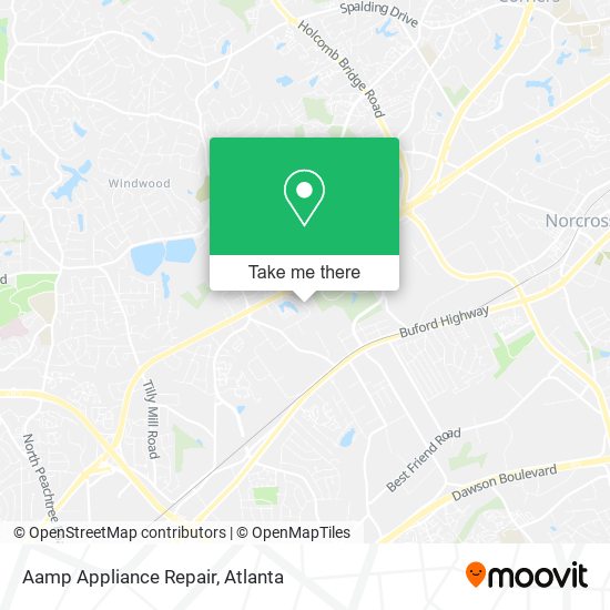 Mapa de Aamp Appliance Repair