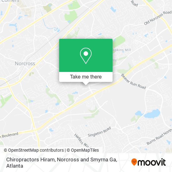 Mapa de Chiropractors Hiram, Norcross and Smyrna Ga