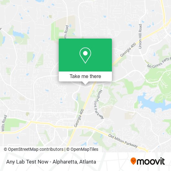 Any Lab Test Now - Alpharetta map