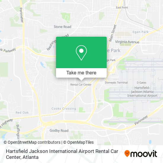 Mapa de Hartsfield Jackson International Airport Rental Car Center