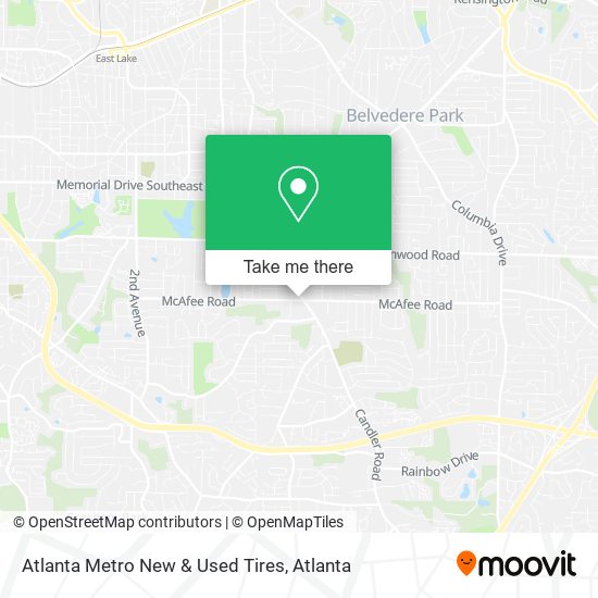 Atlanta Metro New & Used Tires map