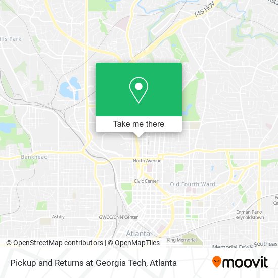 Mapa de Pickup and Returns at Georgia Tech