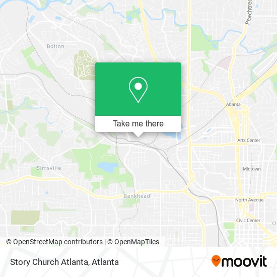 Mapa de Story Church Atlanta
