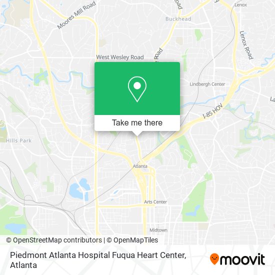 Mapa de Piedmont Atlanta Hospital Fuqua Heart Center