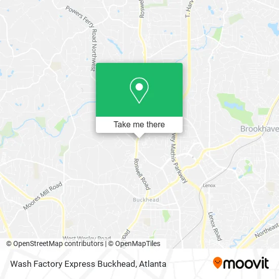 Wash Factory Express Buckhead map