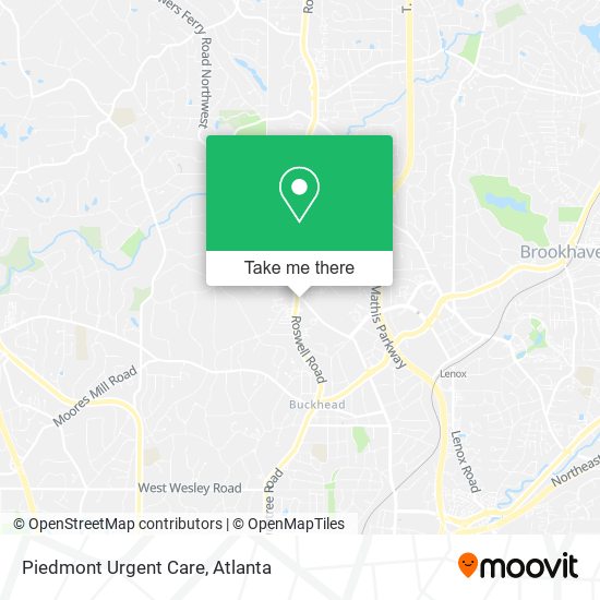 Piedmont Urgent Care map