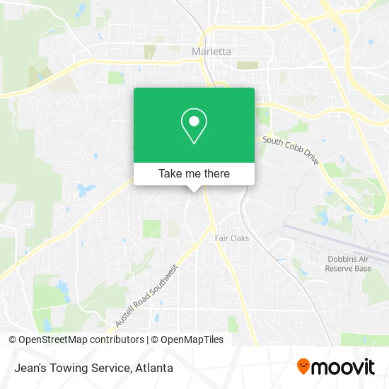 Jean's Towing Service map