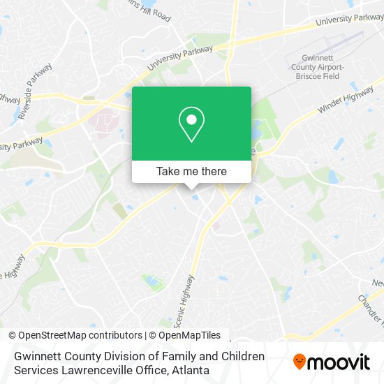 Mapa de Gwinnett County Division of Family and Children Services Lawrenceville Office