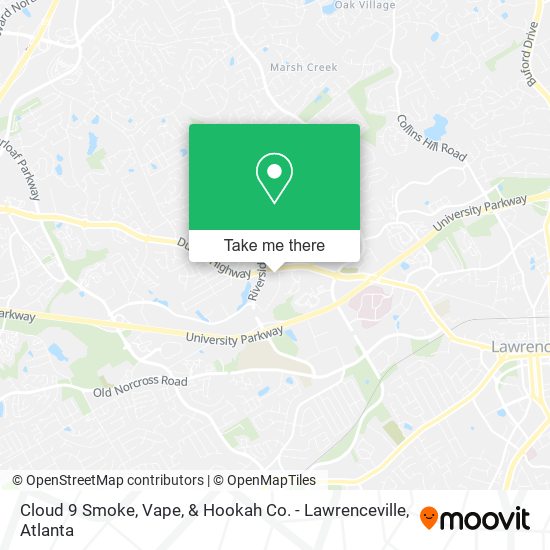 Mapa de Cloud 9 Smoke, Vape, & Hookah Co. - Lawrenceville