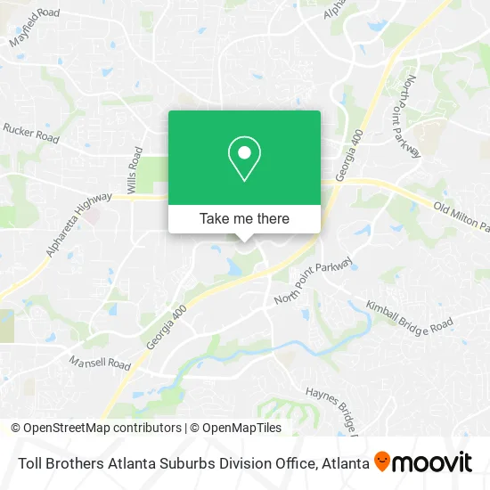 Mapa de Toll Brothers Atlanta Suburbs Division Office