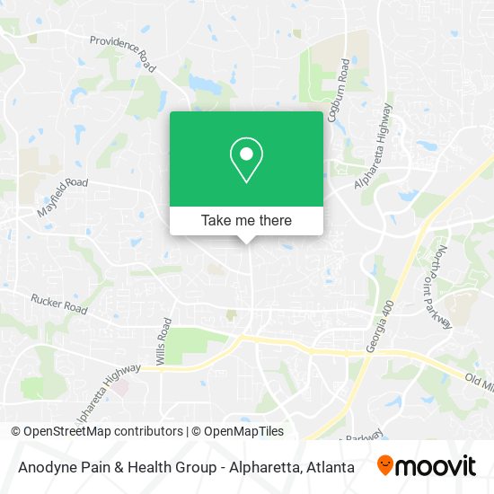 Mapa de Anodyne Pain & Health Group - Alpharetta