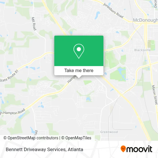 Bennett Driveaway Services map