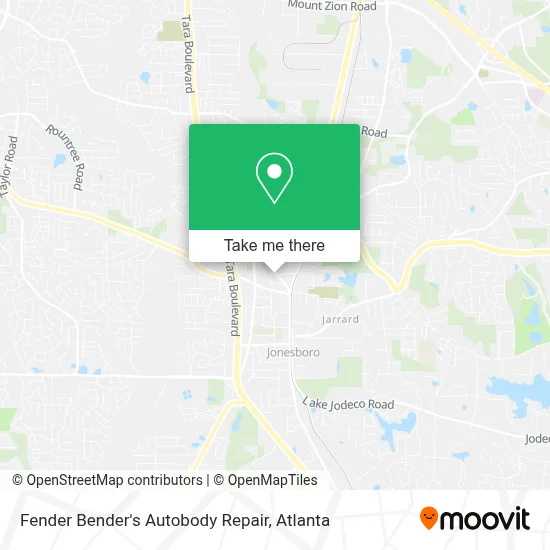Fender Bender's Autobody Repair map