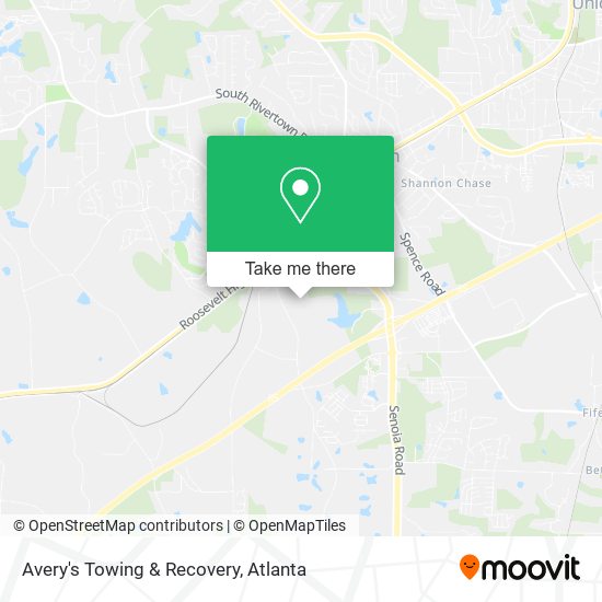 Avery's Towing & Recovery map