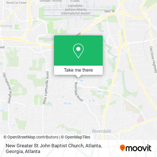 Mapa de New Greater St John Baptist Church, Atlanta, Georgia