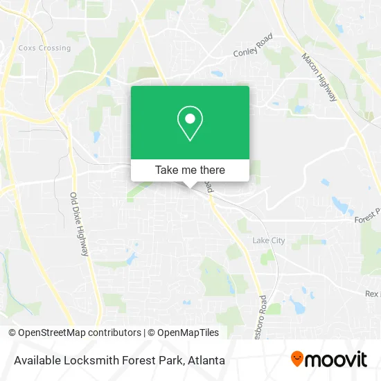 Available Locksmith Forest Park map