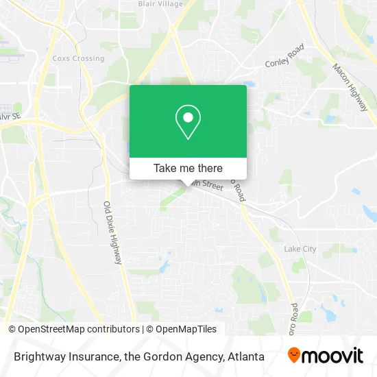 Brightway Insurance, the Gordon Agency map