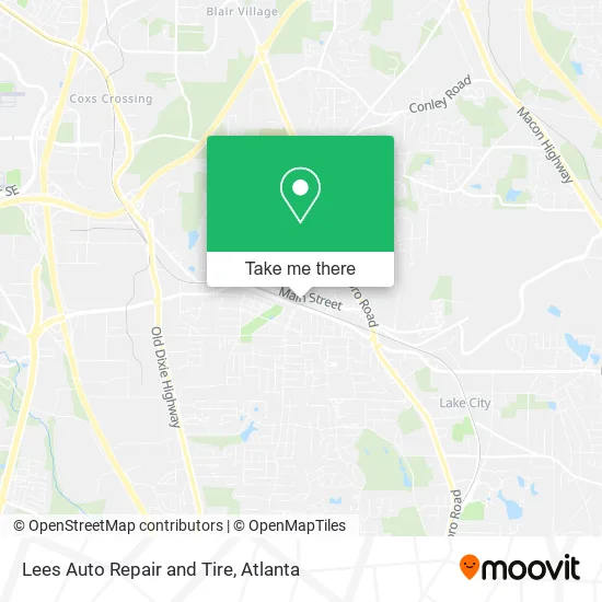 Mapa de Lees Auto Repair and Tire