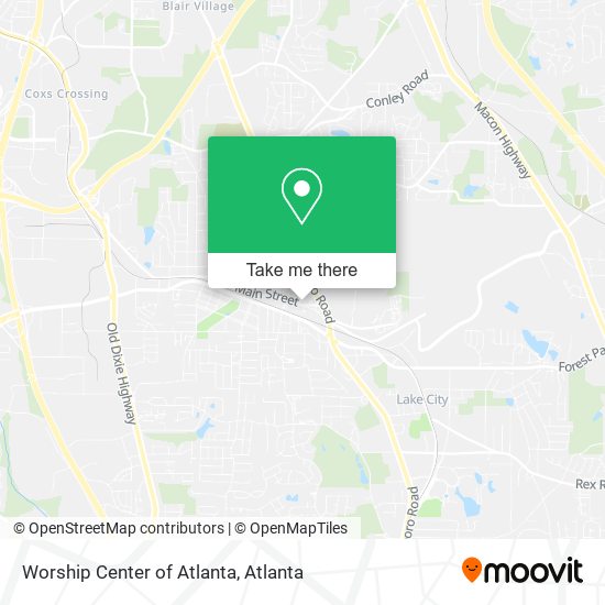 Mapa de Worship Center of Atlanta