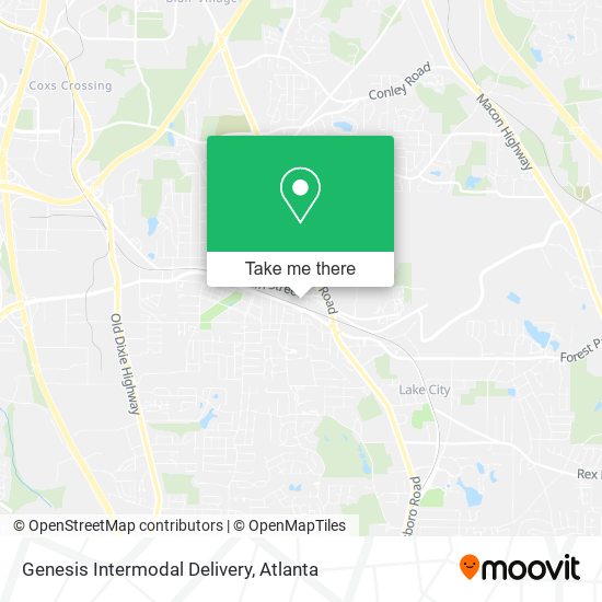 Genesis Intermodal Delivery map