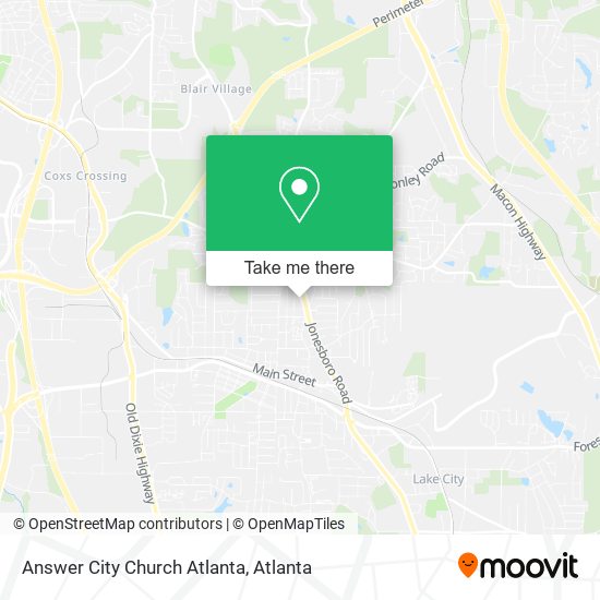 Answer City Church Atlanta map