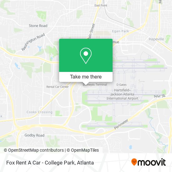 Fox Rent A Car - College Park map