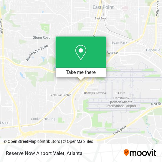Reserve Now Airport Valet map