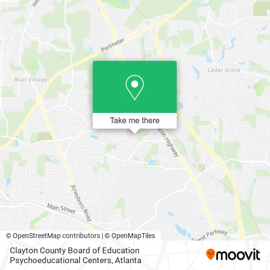 Clayton County Board of Education Psychoeducational Centers map