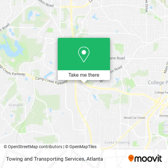 Towing and Transporting Services map