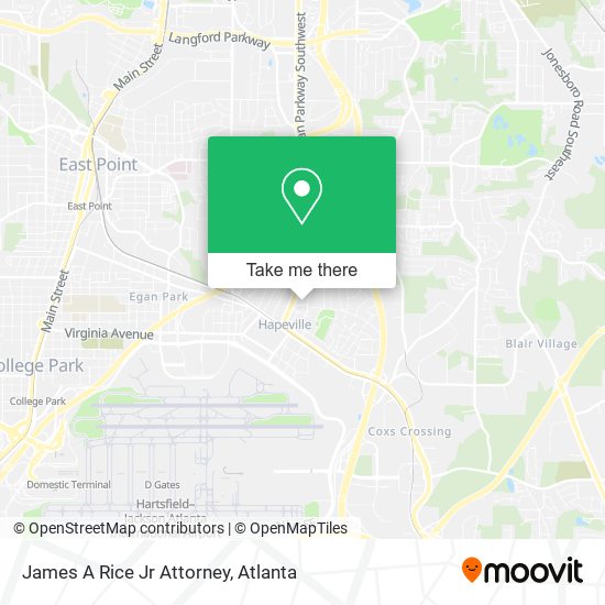 James A Rice Jr Attorney map