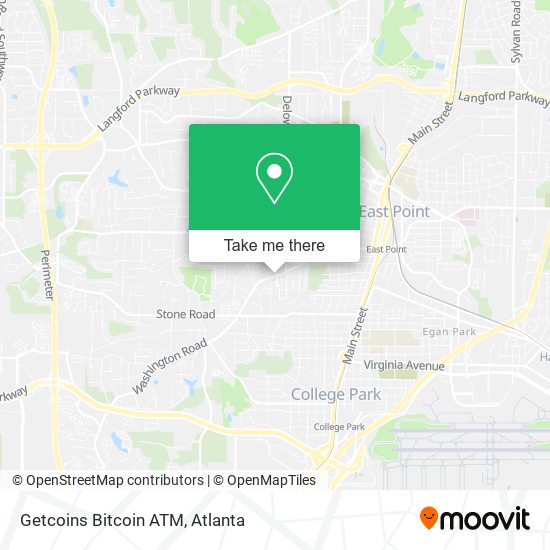 Mapa de Getcoins Bitcoin ATM