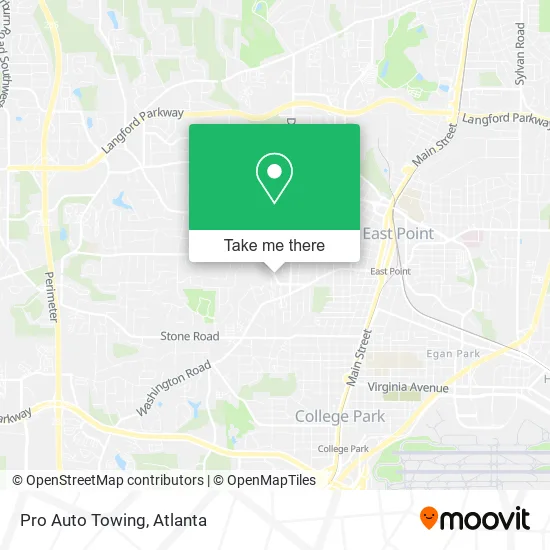 Mapa de Pro Auto Towing