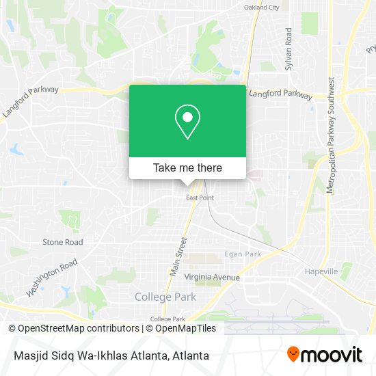 Masjid Sidq Wa-Ikhlas Atlanta map