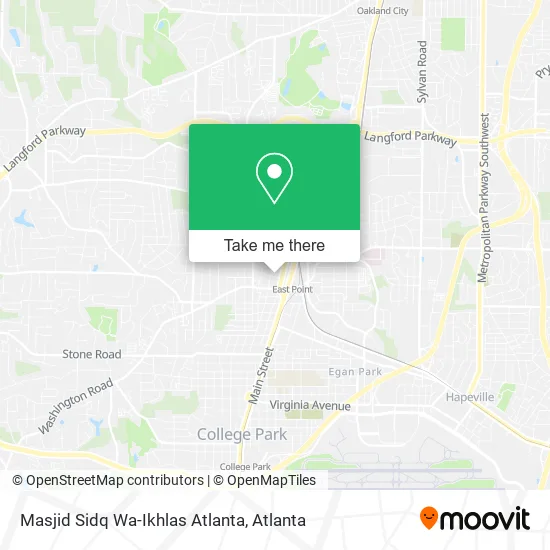 Mapa de Masjid Sidq Wa-Ikhlas Atlanta