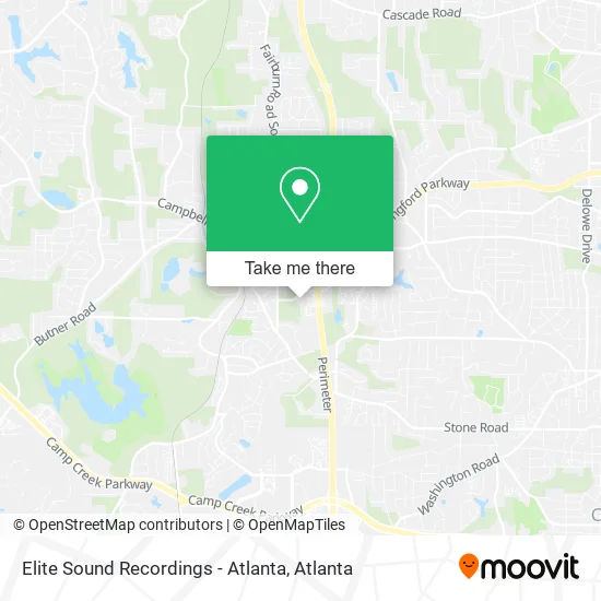 Elite Sound Recordings - Atlanta map