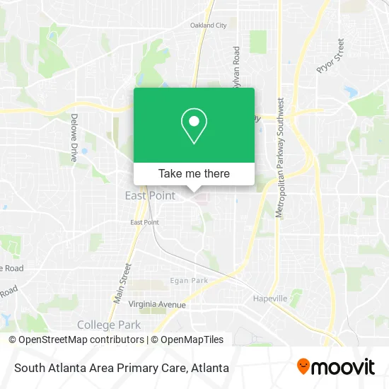 Mapa de South Atlanta Area Primary Care
