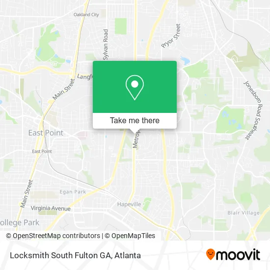Locksmith South Fulton GA map
