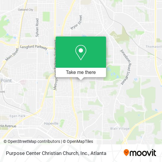 Mapa de Purpose Center Christian Church, Inc.