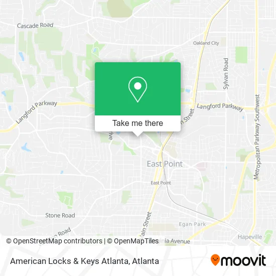 Mapa de American Locks & Keys Atlanta