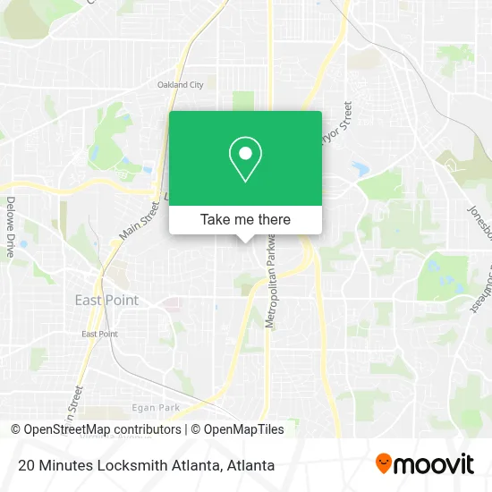 20 Minutes Locksmith Atlanta map