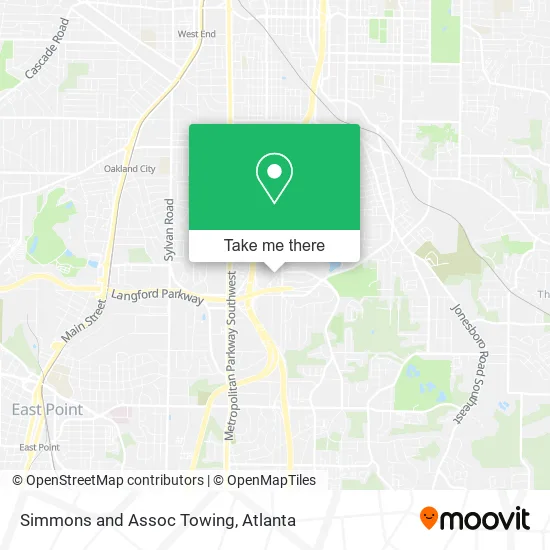 Mapa de Simmons and Assoc Towing