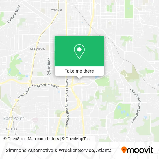 Simmons Automotive & Wrecker Service map