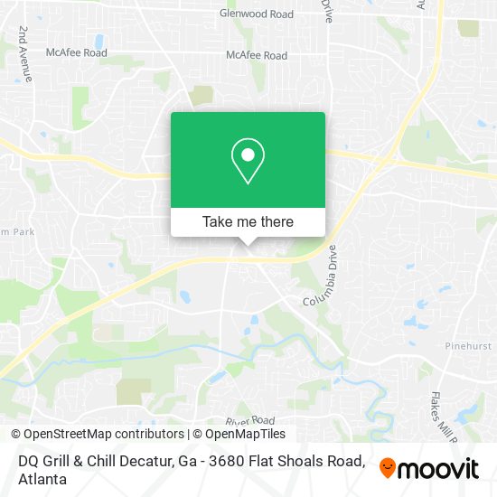 DQ Grill & Chill Decatur, Ga - 3680 Flat Shoals Road map
