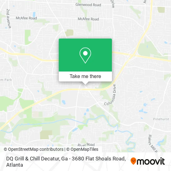 DQ Grill & Chill Decatur, Ga - 3680 Flat Shoals Road map