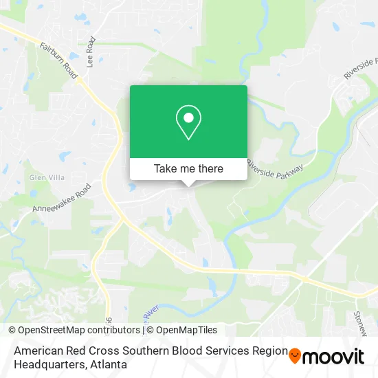 American Red Cross Southern Blood Services Region Headquarters map