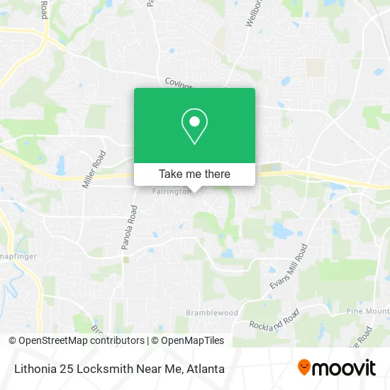 Mapa de Lithonia 25 Locksmith Near Me